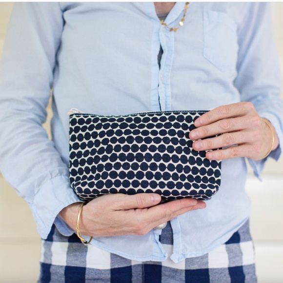 Hable Construction Navy Canvas Clutch Cosmetic Pouch - Picture 1 of 14